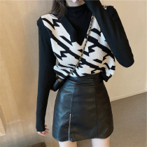 MENTMAR autumn-winter ocean gas mesh red small sub matching with high ocean gas fried street sweaters horse chia two suits women