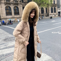 MENTMAR big fur collar down jacket with woman in the middle of a knee 2021 years winter new display slim loose thickened jacket