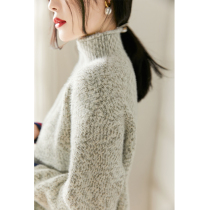 MENTMAR high collar sweater women Lazy Wind Autumn Winter Sets head pure color Long sleeves Knitted Sweatshirt Fashion 100 Hitch Coat