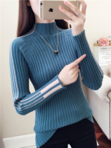 MENTMAR semi-high collar sweater woman with long sleeve undershirt Autumn winter pure color inner lap-knitted sweatshirt thickened