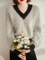 MENTMAR NEW LAZY Lazy Woolen Sweater Womens Early Autumn Winter Temperament LAP TOP Lady Knit Blouse