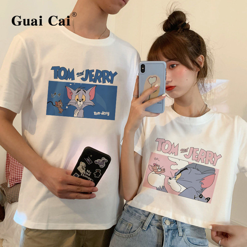 Couple wear summer 2022 new short-sleeved T-shirt women short belly button slim cotton half-sleeved top ins hyuna style