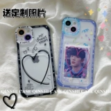 勤仕 Apple, брендовый совместимый чехол для телефона, милый iPhone 14 для влюбленных, прозрачная фотография, картхолдер, iPhone13 Pro, силиконовый защитный чехол, iphone, новая коллекция, «сделай сам», 11promax