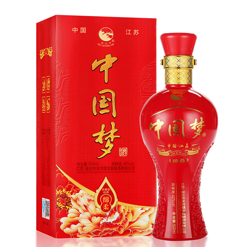 中国梦白酒整箱42度浓香型500ml*6瓶礼盒装原浆酒粮食酒请客送礼