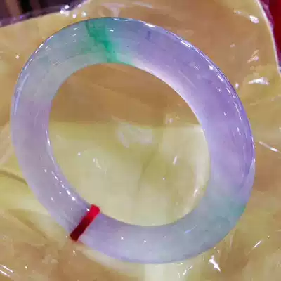 Shengyunlong purchase jade original stone bracelet semi-bright material Jade wool ice glutinous seed Yang green floating flower violet jade bracelet