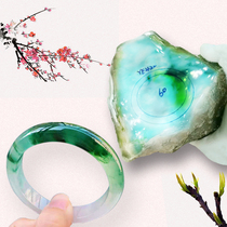 Shengyun Longteng natural Burmese jade stone semi-bright material ice species floating flower jade bracelet a goods private customization