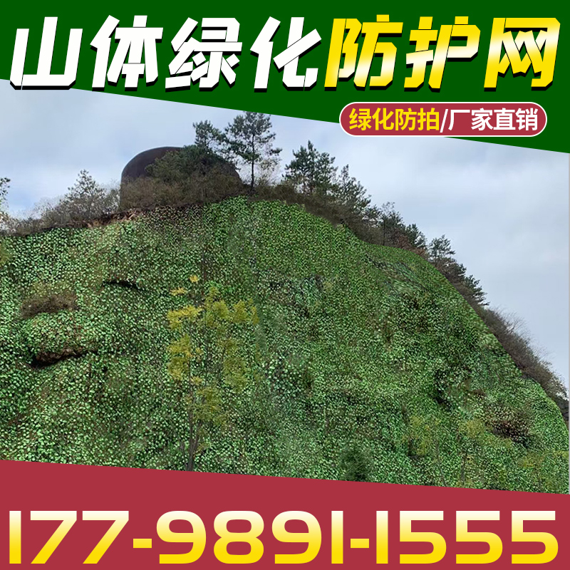 Mountain greening protection net Mine green leaf barbed wire mesh hillside re-greening simulation leaf slope protection cover greening net