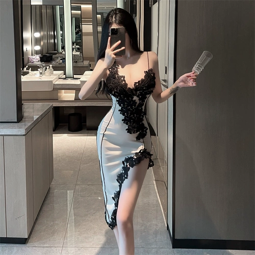 Сексуальное нижнее белье, кружевное платье, пижама, V-образный вырез