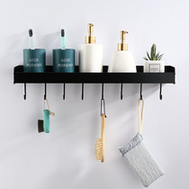 Space aluminum with hook tray Kitchen shelf seasoning rack Bathroom toothbrush wall-mounted storage without punching