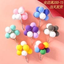 Net Red Ins Wind Color Balloon Baking Cake Decoration Pendulum sue white Balloon Birthday Nemesis Red Plugin