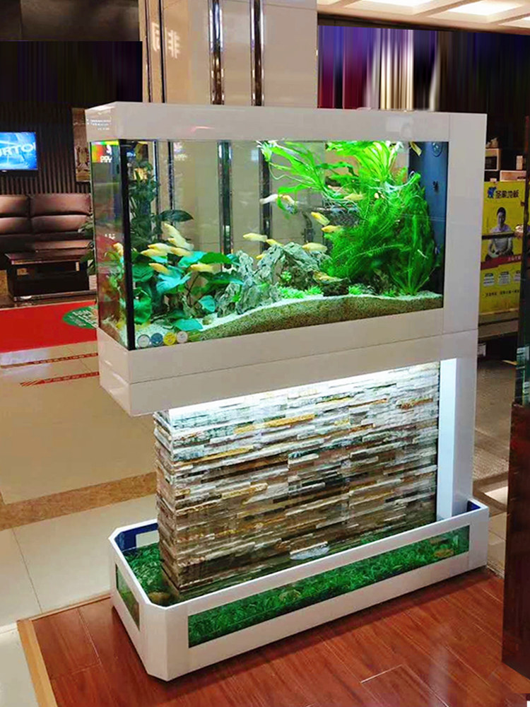 Jiangcai fish tank water curtain wall Aquarium water screen partition living room large fish tank turtle tank 1 2 meters customized