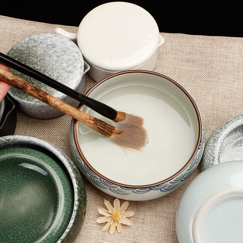 Jingdezhen ceramic writing brush washer ink blue and white water jar archaize the inkwell brushes four treasures the inkwell tea wash dish washing pen calligraphy calligraphy painting painting supplies ink cylinder