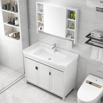 Modern and simple floor-to-ceiling washbasin Integrated light luxury bathroom cabinet combination bathroom sink Balcony washbasin