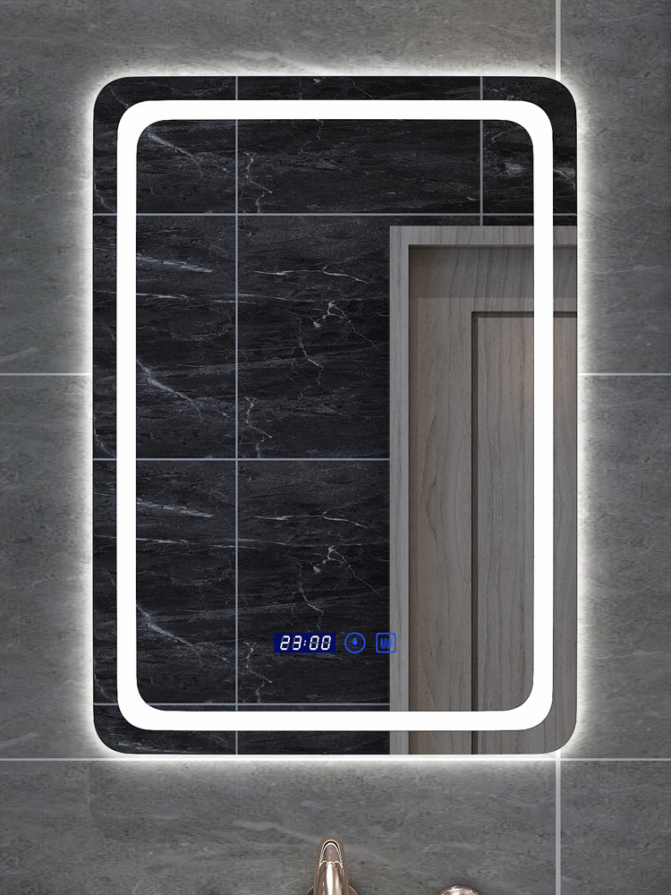 Custom beauty smart bathroom mirror Powder room sink washbasin makeup mirror LED light anti-fog touch screen