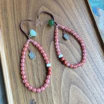 Nanhong cherry red car keychain high-end ladies handmade woven key brief 164 approx. pink hanging color hand