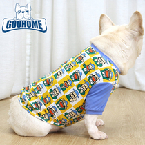 Dog clothes spring and summer new T-shirt bottoming shirt cute cartoon cotton summer fat dog French Bulldog Pug