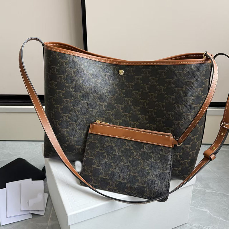 2026 New Style Women's Large-Capacity Monogram Soft Shopper Shopping Bag Arc De Triomphe Shoulder Tote Bag