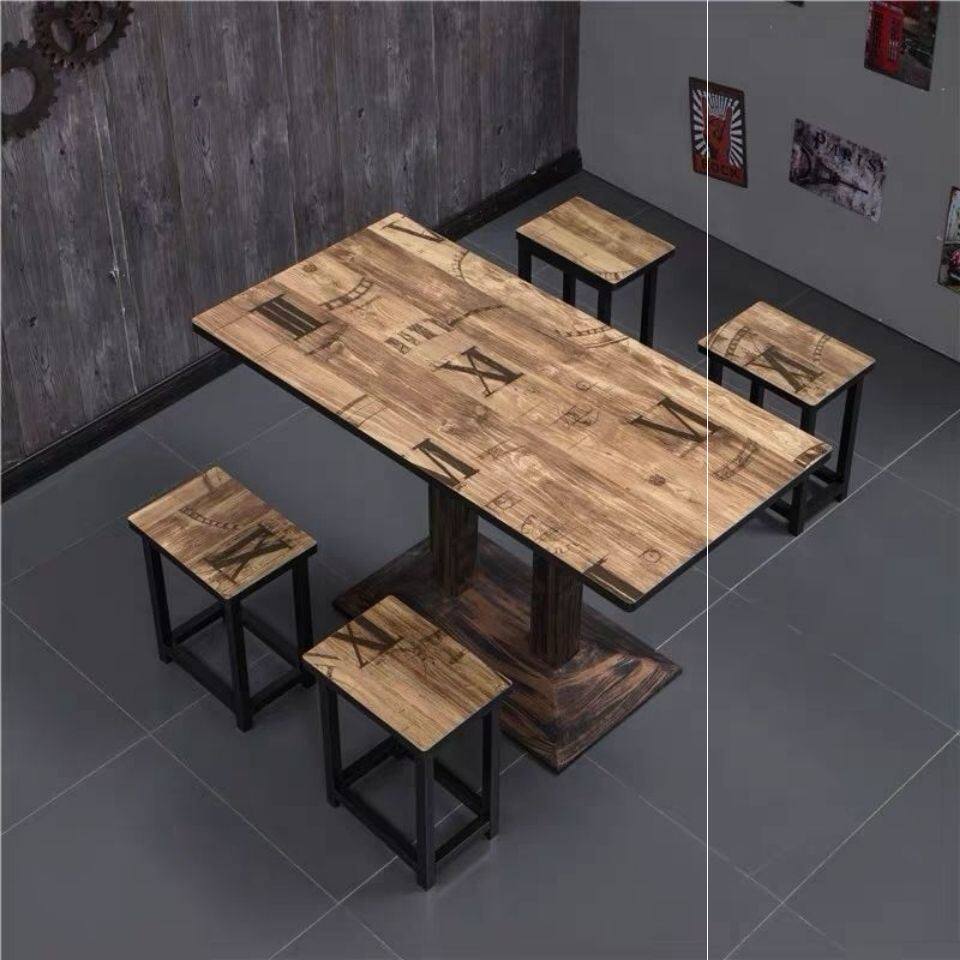 New Fast Food Table And Chairs Restaurant Dessert Barbecue Small Eating Shop Milk Tea Shop Economic Style Canteen Noodle Restaurant Spicy and hot combined with -Taobao