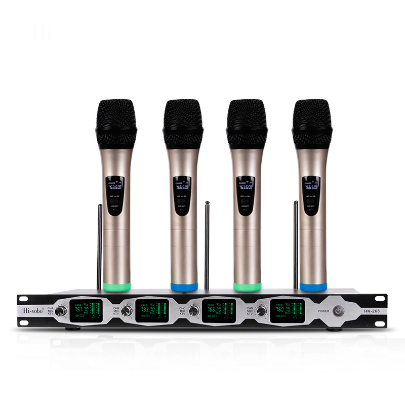 U7-4 one drag four wireless microphone U segment home singing stage microphone KTV song power amplifier conference speech