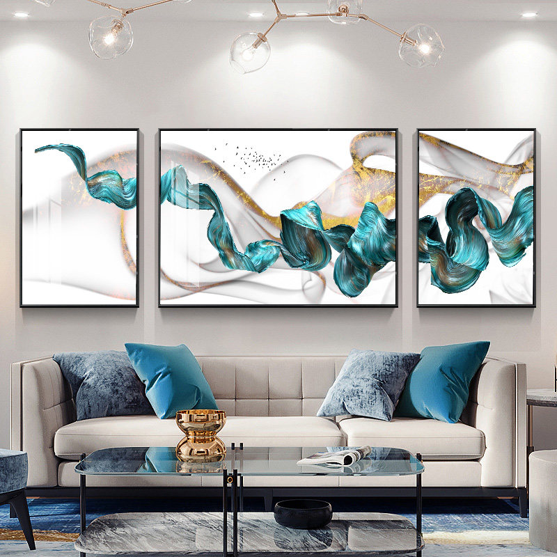 Light luxury crystal porcelain living room decorative painting abstract sofa background wall Nordic style hanging painting simple modern creative mural