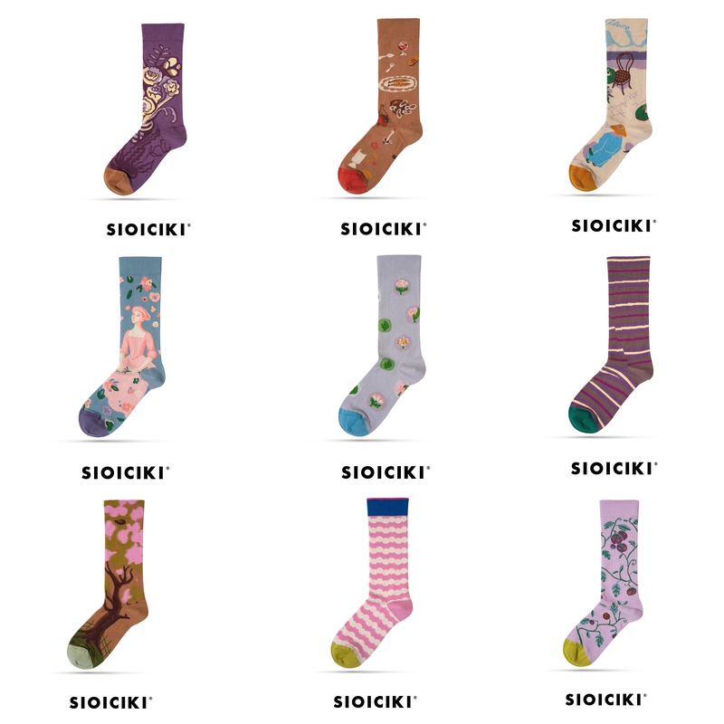 In Stock Sioiciki Officially Authorized Artistic Mulberry Silk Ribbed Half-Footed Mid-Length Socks with Sleeves New Product In Stock Sioiciki Officially Authorized Artistic Mulberry Silk Ribbed Half-Footed Mid-Length Socks with Sleeves New Product