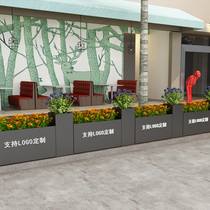 Wrought iron long flower pot bucket vegetable pot Balcony outdoor green plant pot Gardening planting box Flower trough Floor partition flower device