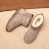 Кожаные короткие сапоги, флисовые удерживающие тепло туфли, из натуральной кожи