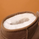 Новинка 2024 года, универсальные зимние ботинки из овчины в западном стиле, женская зимняя теплая шерстяная хлопковая обувь, ботинки