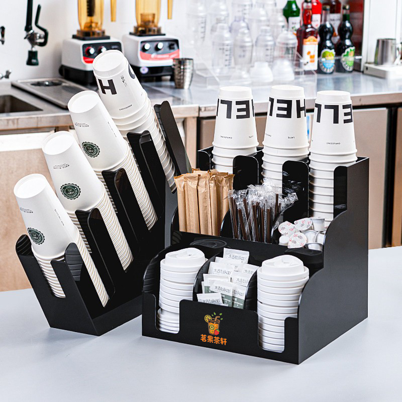 Black Bar Counter Coffee Cup Holder Storage Rack Milk Tea Cup Cup Placement Rack Commercial Tasting Cup Paper Cup Holder