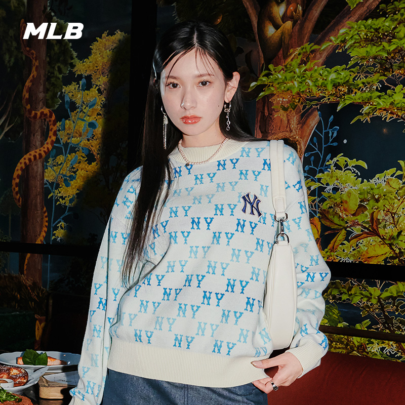 MLB Official male and female lovers retro and old flower loaters Clothing Loose Casual 23 Autumn Winter New KPM04-Taobao