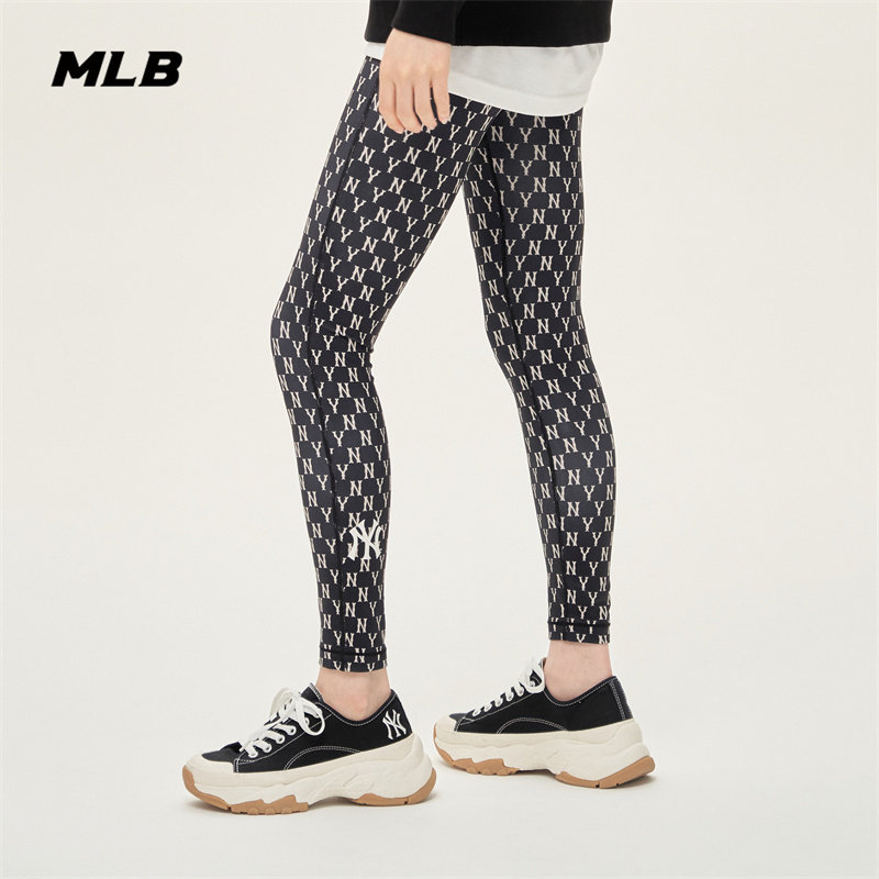 MLB Official Women's Gym Pants Old Flower Leggings Skinny Yoga Sports Fashion Casual Spring/Summer New LGM02