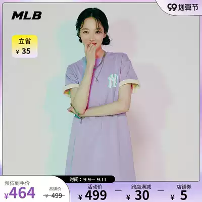 MLB official ladies dress PLAY short sleeve big LOGO loose Sports 21 year of the ox Autumn New OP16
