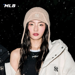Mlb official male and female couples college style warm and fashionable versatile ear protection knitted hat 25 winter new style bnv03