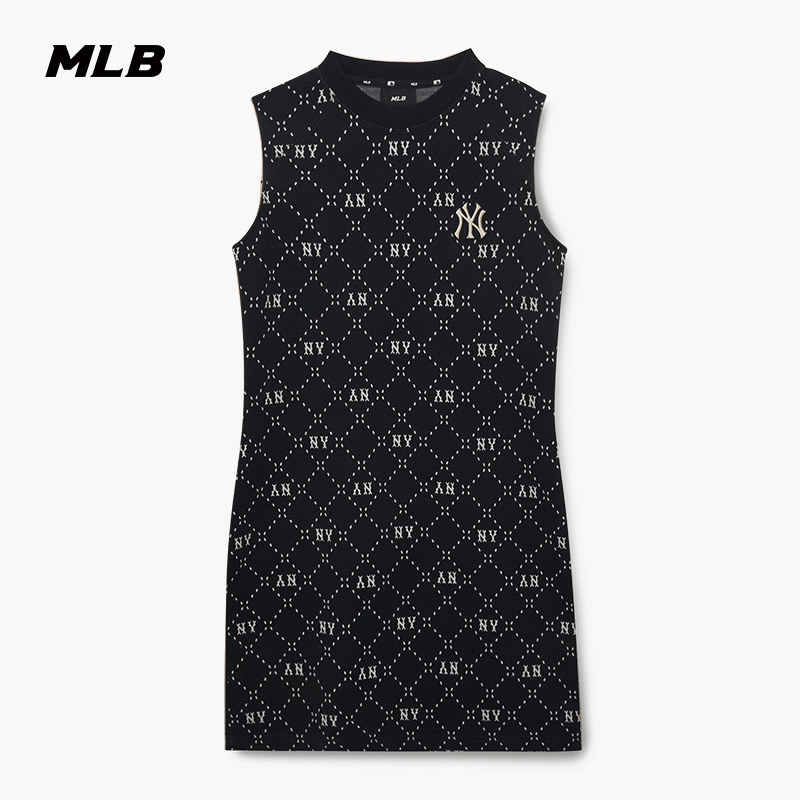 MLB Official Women's Sleeveless Diamond Old Flowers full print Sports Lichens Dress Tide 23 Summer New OPM03-Taobao