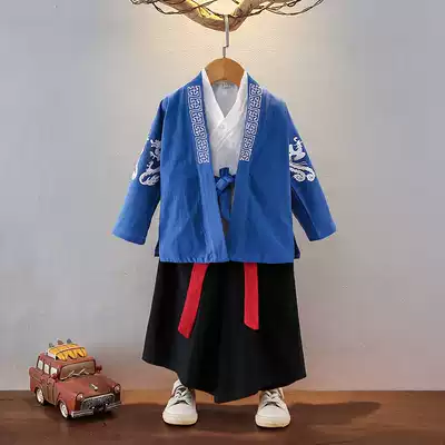 Boys ' ancient Hanfu long-sleeved spring and Autumn fairy elegant young master suit Baby year-old dress Children's ancient costume Chinese school uniform