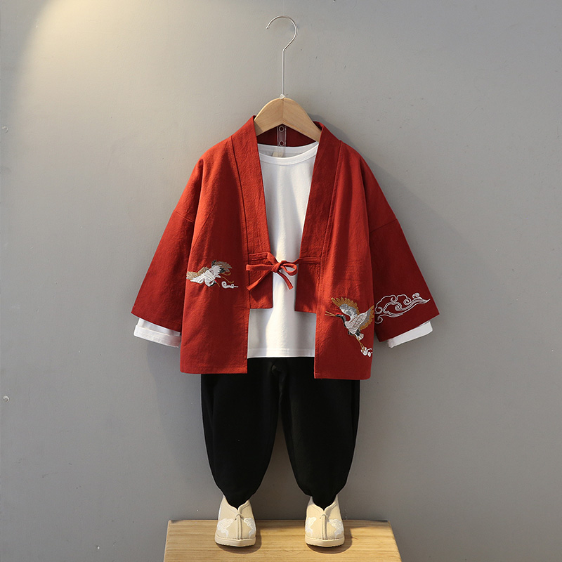 Children's ancient clothes Hanfu boys National school uniforms Spring and autumn Chinese wind Three sets of baby Superfairy Goverian underserved to act out