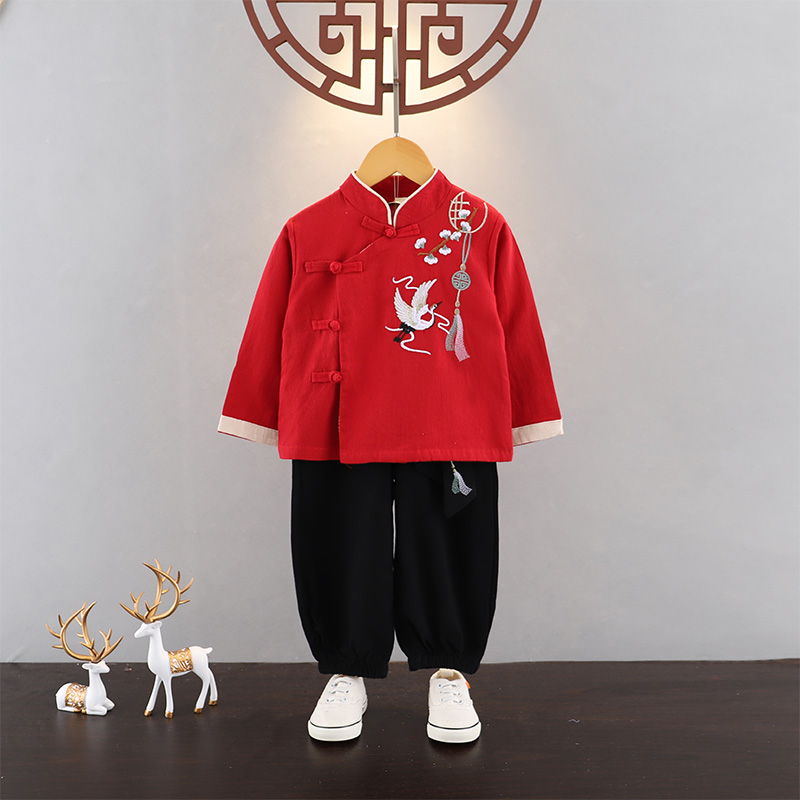 Hanfu Boy China Wind Ancient Clothes Autumn Baby Donuts Clothes Children Clothes Children Public Children Dress Nursery School Retro Performance Clothes