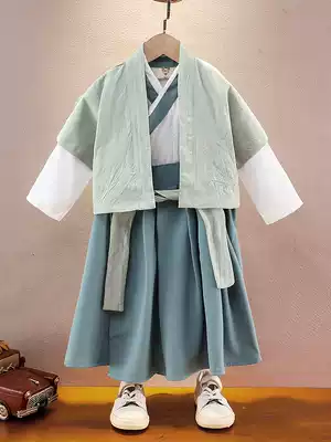 Hanfu boy costume suit Spring and Autumn long sleeve ancient style children's clothing fairy boy Tang suit children Chinese style young men's clothing
