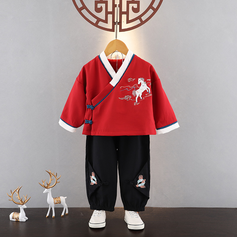 Hanfu boy's retro clothes for children to perform in Chinese style Spring and autumn money baby Datang clothes man's baby boy's gown