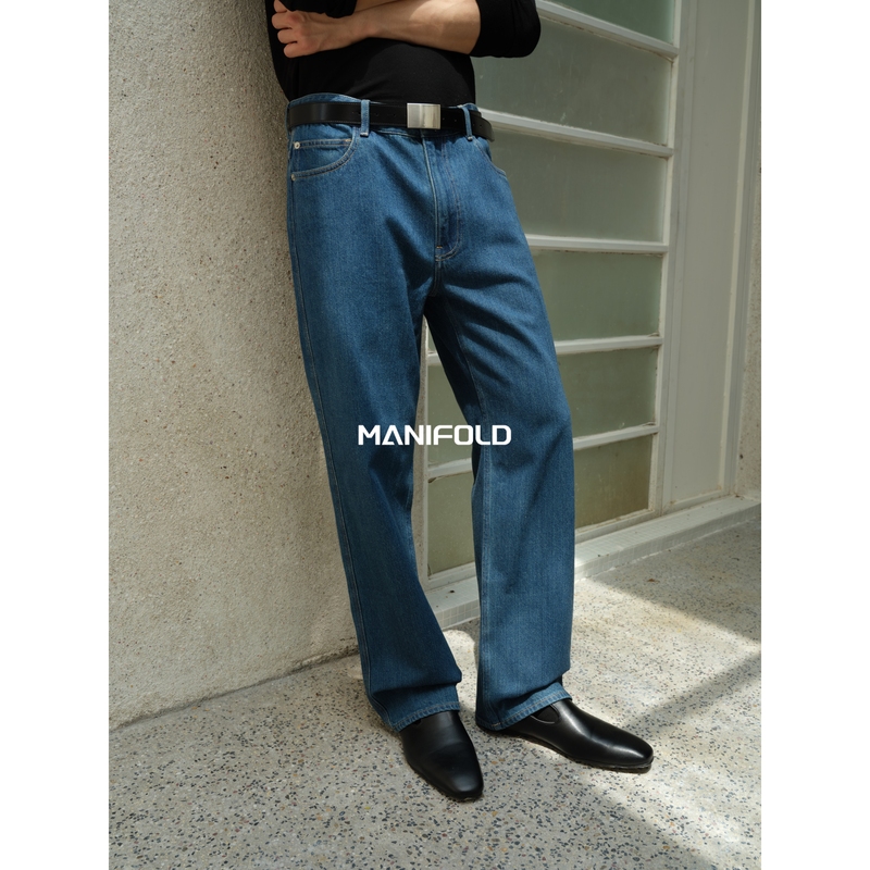 Manifold|Nissan Kaihara Indigo Organic Cotton Light Wash Ex Zipper Commuter Straight-Leg Jeans Manifold|Nissan Kaihara Indigo Organic Cotton Light Wash Ex Zipper Commuter Straight-Leg Jeans
