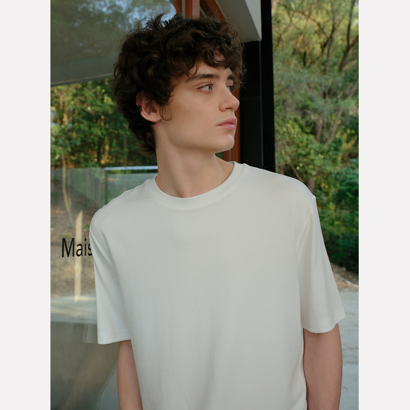 Manifold｜Giza96 Egyptian 120-Count Long-Staple Cotton Simple Cool and Refreshing Anti-Wrinkle Mercerized Naked-Feel Short-Sleeve T-Shirt