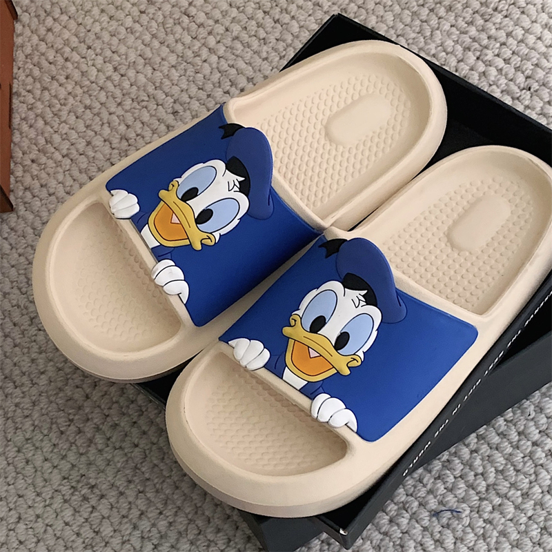 Soft-Soled Non-Slip Fashionable Home Slippers for Men and Women, Summer Slippers with a Comfortable Feel, Cute Disney Donald Duck Couple Slippers