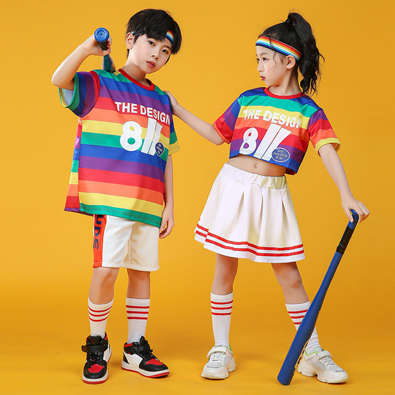 Children Street Dance Boy Hip Hop Jazz Dance Girl Cheerleaders Group Sports Kids Group Games Cheerleaders