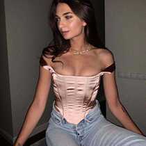 ap top womens sexy slim fit waist closing square neck vest