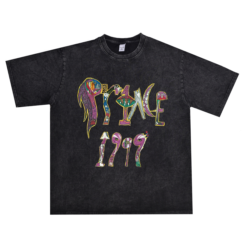 Singer Prince Prince Rogers Nelson the Artist Loose Printed Cotton T-Shirt Short Sleeves