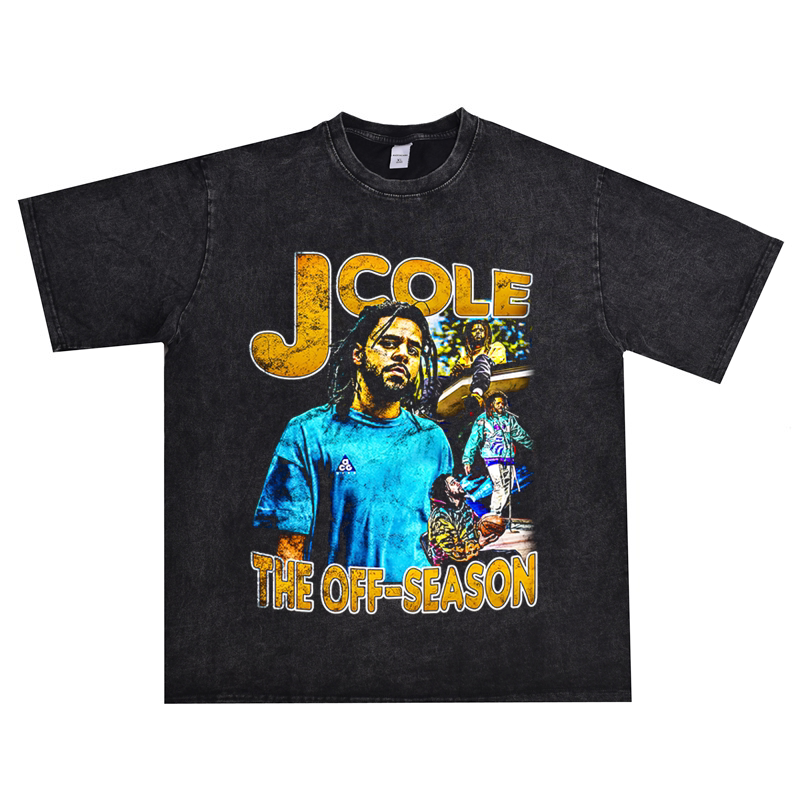 J Cole Jermaine Lamar Cole J. Cole Hip-Hop Rap Printed Cotton T-Shirt Short Sleeve Street Style