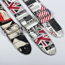 PP newspaper printing strap British electric guitar acoustic guitar bass bass universal strap accessories Daquan