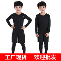 Childrens sports tights childrens clothing three-piece fitness clothes quick-dry elastic basketball Football