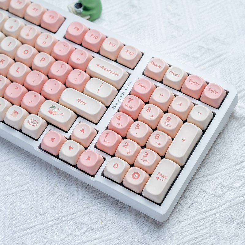 Baika Gk98 Cherry Mechanical Keyboard, Three-Mode Wired/Wireless, Suitable for Girls, Office Typing, Hot-Swappable, Mahjong Sound, Silent