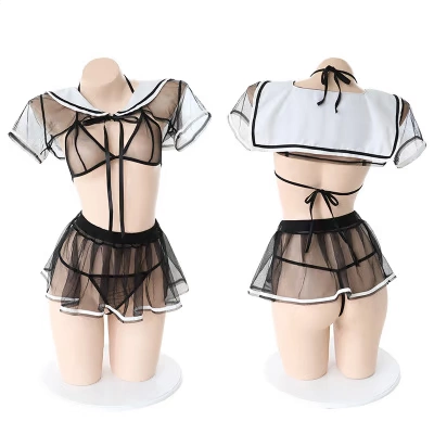 霏慕 Сексуальное нижнее белье сексуальное студенческое униформа супер Сан -Страсть дразнит горячую кровать